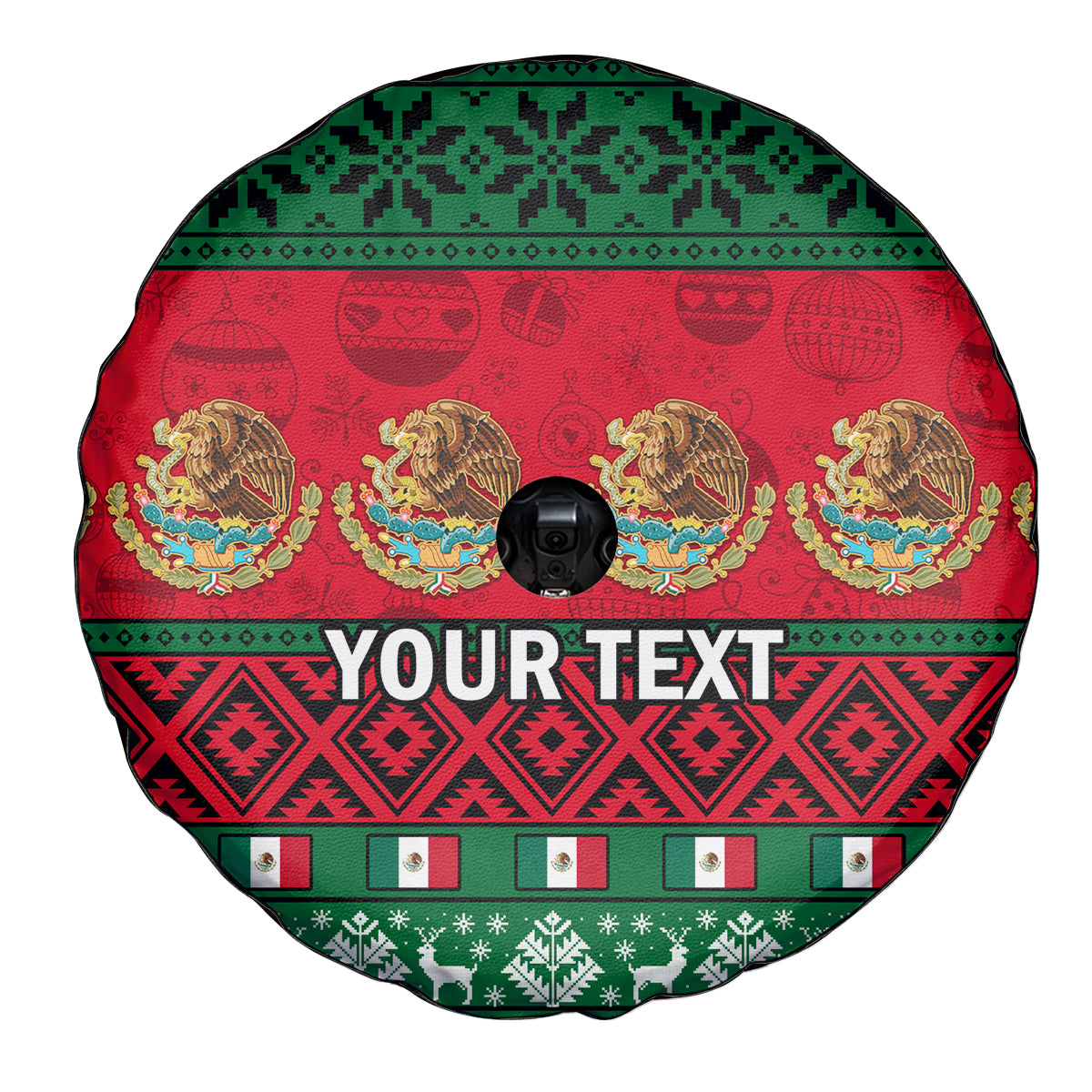 Personalised Mexico Christmas Spare Tire Cover Feliz Navidad Mexican Pattern - Wonder Print Shop