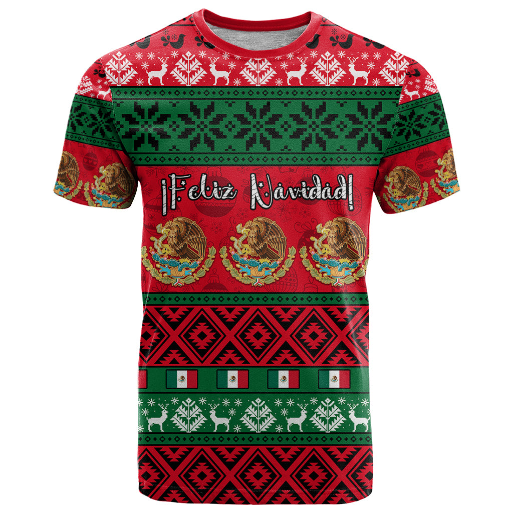 Personalised Mexico Christmas T Shirt Feliz Navidad Mexican Pattern - Wonder Print Shop