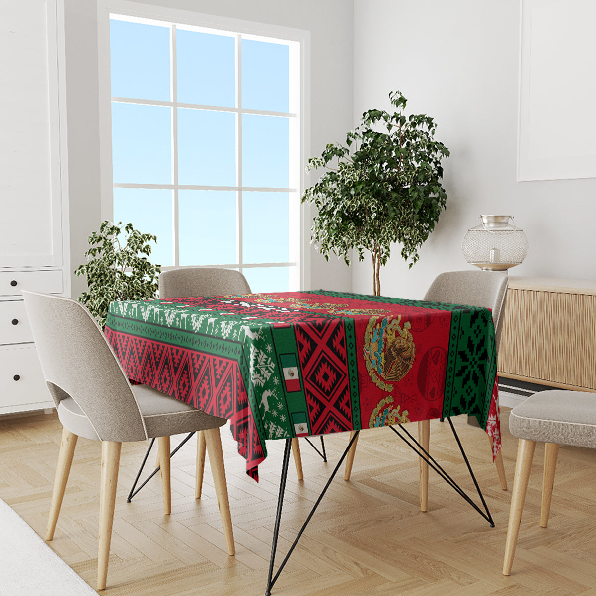 Personalised Mexico Christmas Tablecloth Feliz Navidad Mexican Pattern - Wonder Print Shop