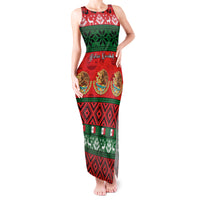 Personalised Mexico Christmas Tank Maxi Dress Feliz Navidad Mexican Pattern - Wonder Print Shop