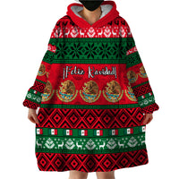 Personalised Mexico Christmas Wearable Blanket Hoodie Feliz Navidad Mexican Pattern - Wonder Print Shop
