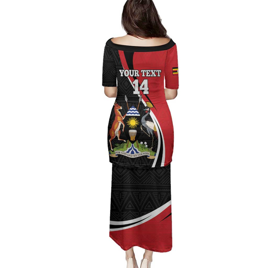 Uganda Rugby Custom Family Matching Puletasi and Hawaiian Shirt Go Cranes - African Pattern - Wonder Print Shop