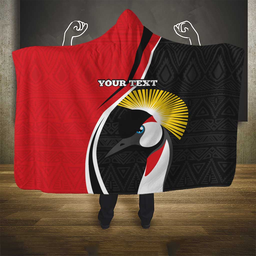 Uganda Rugby Custom Hooded Blanket Go Cranes - African Pattern