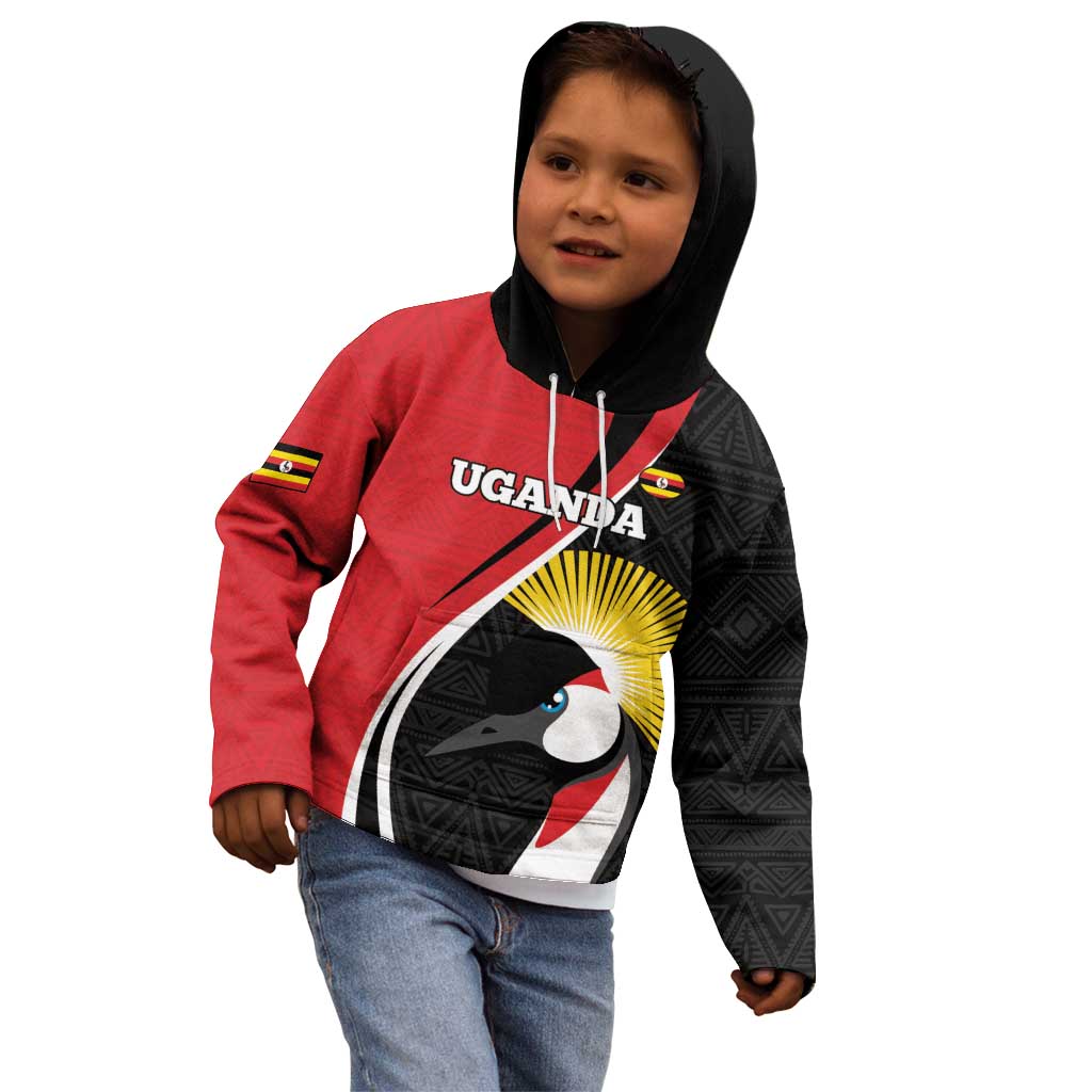 Uganda Rugby Custom Kid Hoodie Go Cranes - African Pattern - Wonder Print Shop