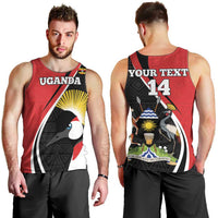 Uganda Rugby Custom Men Tank Top Go Cranes - African Pattern - Wonder Print Shop