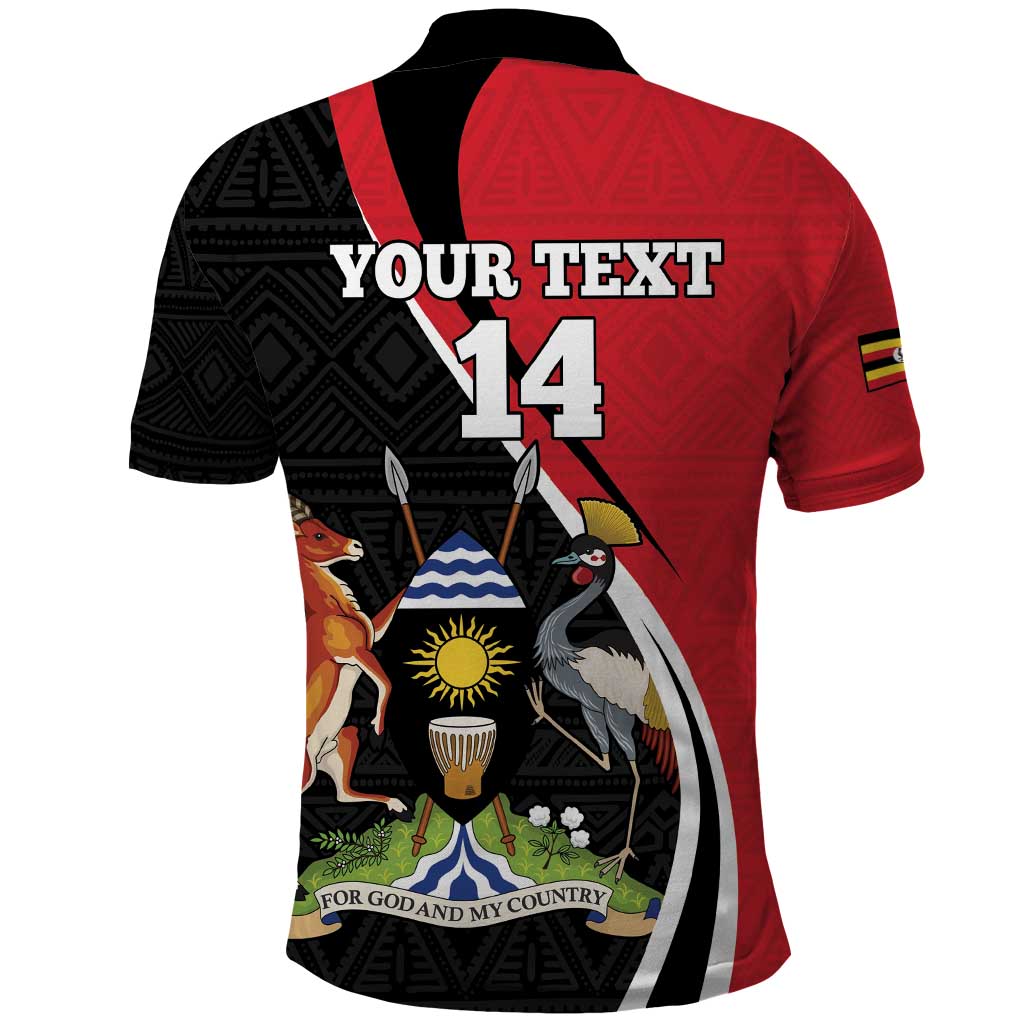 Uganda Rugby Custom Polo Shirt Go Cranes - African Pattern - Wonder Print Shop