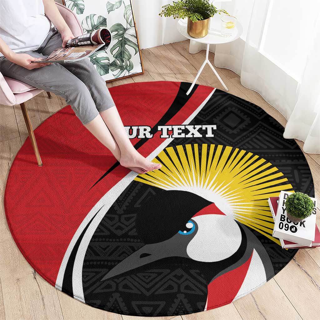 Uganda Rugby Custom Round Carpet Go Cranes - African Pattern