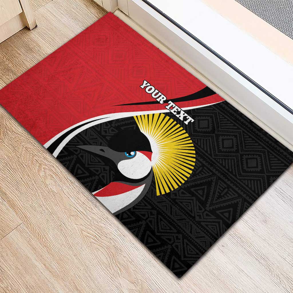 Uganda Rugby Custom Rubber Doormat Go Cranes - African Pattern - Wonder Print Shop