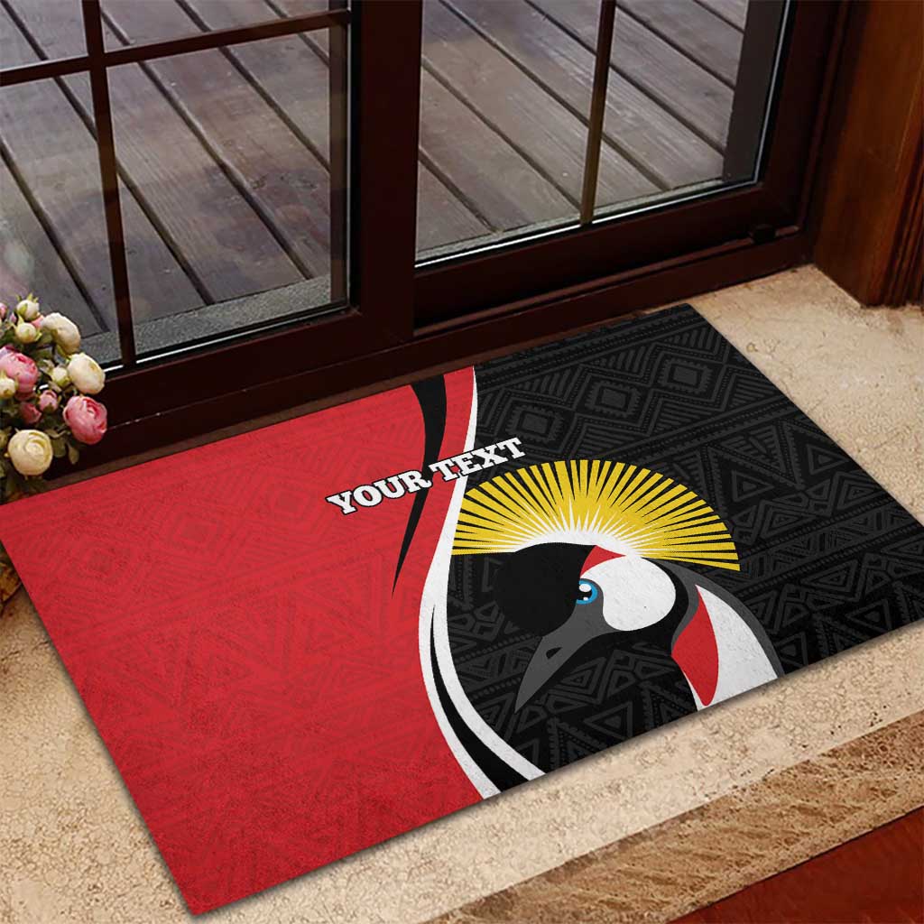Uganda Rugby Custom Rubber Doormat Go Cranes - African Pattern - Wonder Print Shop
