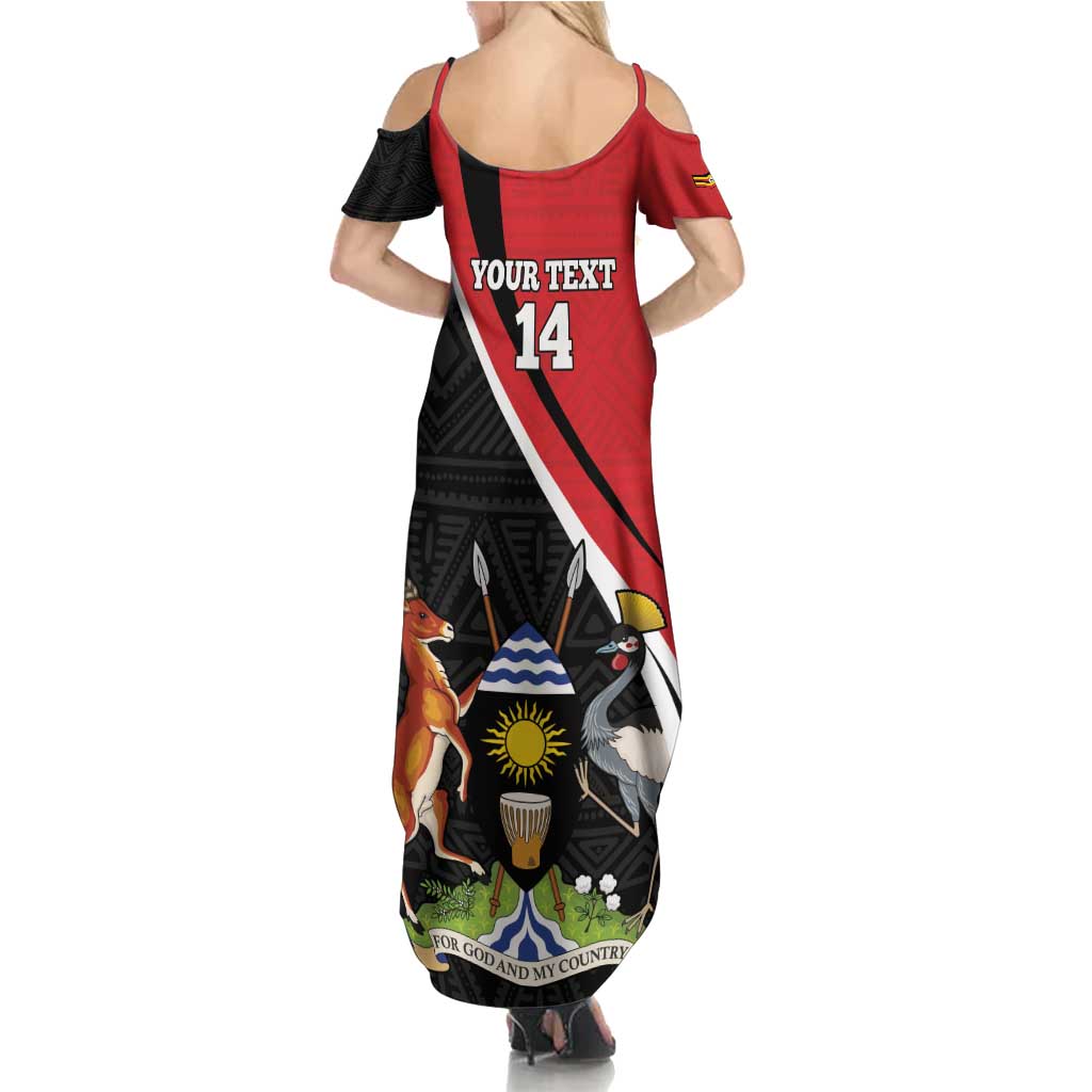 Uganda Rugby Custom Summer Maxi Dress Go Cranes - African Pattern - Wonder Print Shop