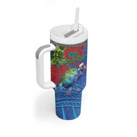 New Zealand Takahe Christmas Tumbler With Handle Maori Fern Mix Pohotukawa - Wonder Print Shop