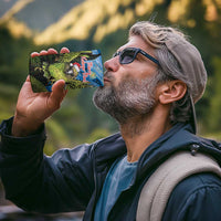 Personalised Jumping Kakapo Christmas 4 in 1 Can Cooler Tumbler New Zealand Fern - Starry Night Style - Wonder Print Shop