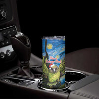 Personalised Jumping Kakapo Christmas Skinny Tumbler New Zealand Fern - Starry Night Style - Wonder Print Shop