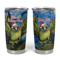 Personalised Jumping Kakapo Christmas Tumbler Cup New Zealand Fern - Starry Night Style - Wonder Print Shop