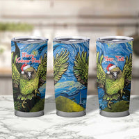 Personalised Jumping Kakapo Christmas Tumbler Cup New Zealand Fern - Starry Night Style - Wonder Print Shop