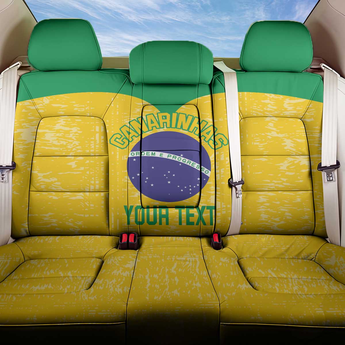 Custom Brasil Volleyball Back Car Seat Cover Vai Canarinhos!
