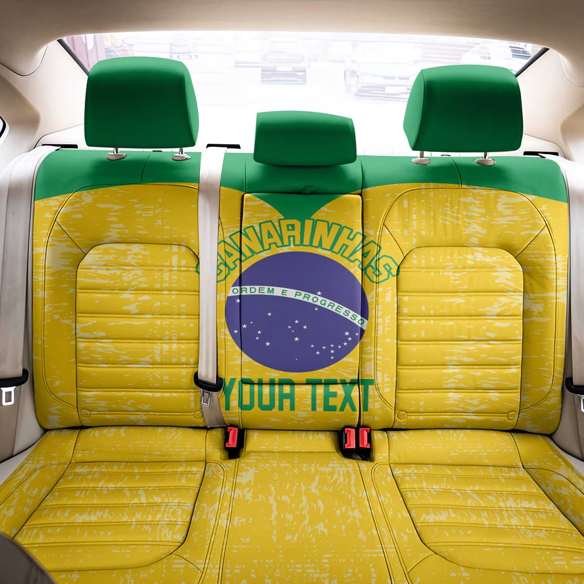 Custom Brasil Volleyball Back Car Seat Cover Vai Canarinhos!
