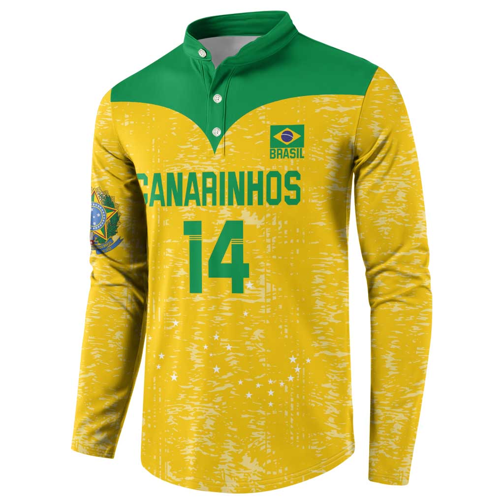 Custom Brasil Volleyball Button Sweatshirt Vai Canarinhos!