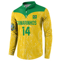 Custom Brasil Volleyball Button Sweatshirt Vai Canarinhos!