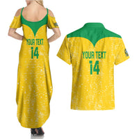 Custom Brasil Volleyball Couples Matching Summer Maxi Dress and Hawaiian Shirt Vai Canarinhos!