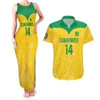 Custom Brasil Volleyball Couples Matching Tank Maxi Dress and Hawaiian Shirt Vai Canarinhos!