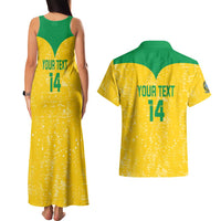 Custom Brasil Volleyball Couples Matching Tank Maxi Dress and Hawaiian Shirt Vai Canarinhos!
