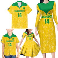 Custom Brasil Volleyball Family Matching Long Sleeve Bodycon Dress and Hawaiian Shirt Vai Canarinhos!