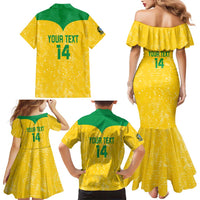 Custom Brasil Volleyball Family Matching Mermaid Dress and Hawaiian Shirt Vai Canarinhos!