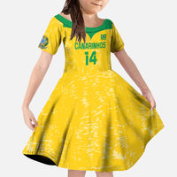 Custom Brasil Volleyball Family Matching Off The Shoulder Long Sleeve Dress and Hawaiian Shirt Vai Canarinhos!