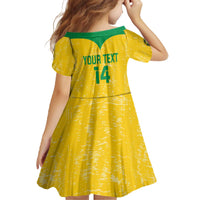 Custom Brasil Volleyball Family Matching Off The Shoulder Long Sleeve Dress and Hawaiian Shirt Vai Canarinhos!