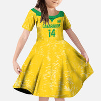 Custom Brasil Volleyball Family Matching Off Shoulder Maxi Dress and Hawaiian Shirt Vai Canarinhos!