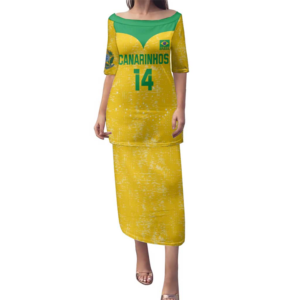 Custom Brasil Volleyball Family Matching Puletasi and Hawaiian Shirt Vai Canarinhos!