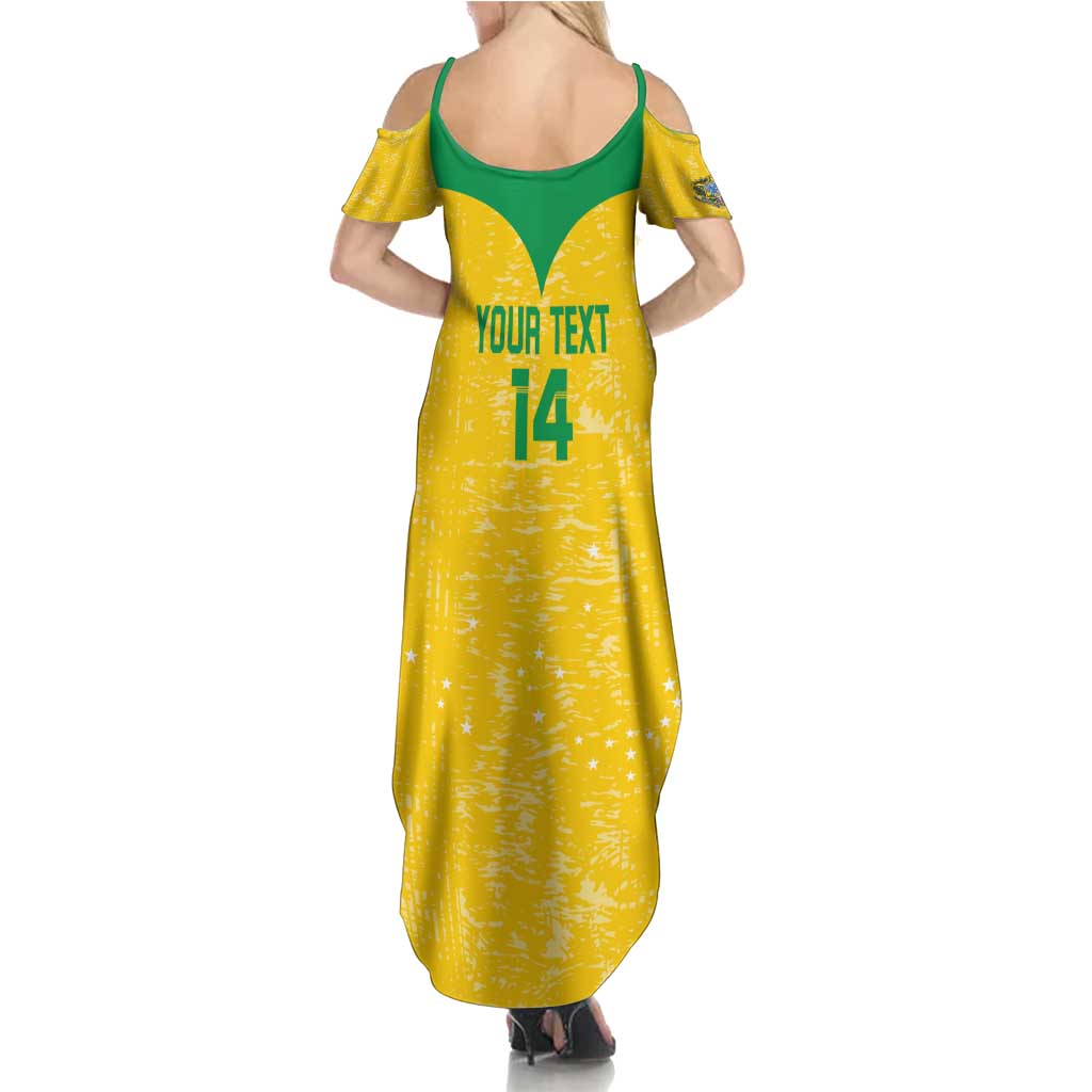 Custom Brasil Volleyball Family Matching Summer Maxi Dress and Hawaiian Shirt Vai Canarinhos!
