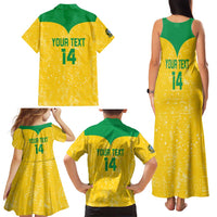 Custom Brasil Volleyball Family Matching Tank Maxi Dress and Hawaiian Shirt Vai Canarinhos!