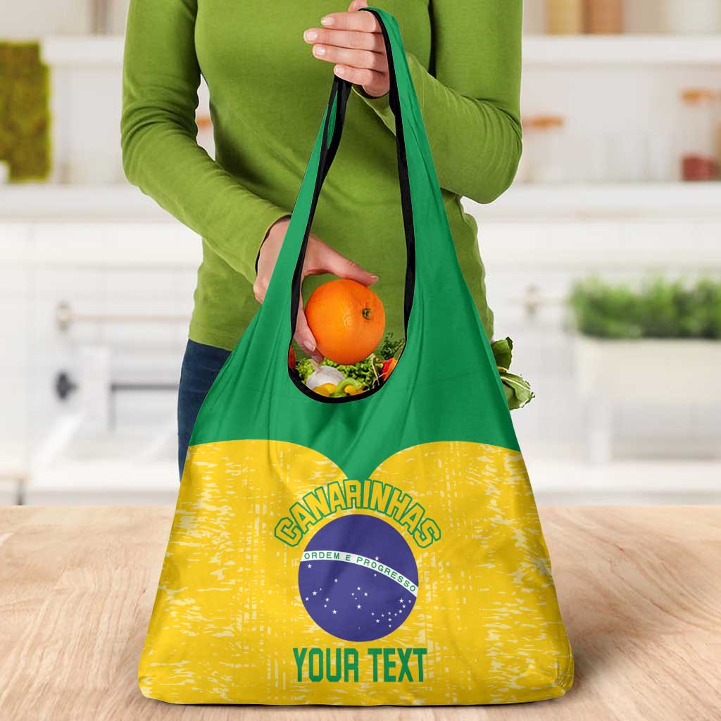 Custom Brasil Volleyball Grocery Bag Vai Canarinhos!