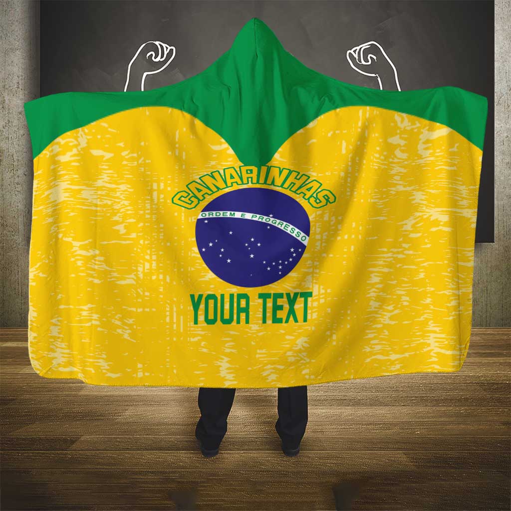 Custom Brasil Volleyball Hooded Blanket Vai Canarinhos!