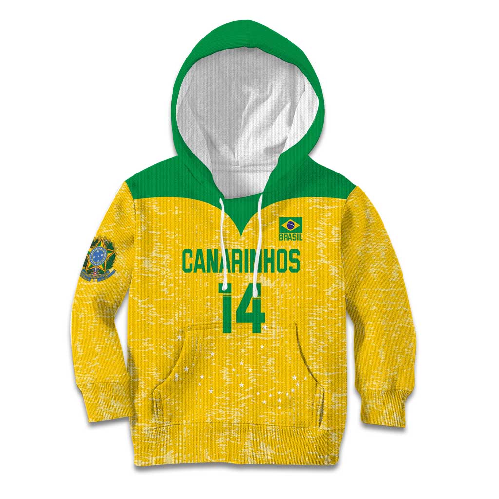 Custom Brasil Volleyball Kid Hoodie Vai Canarinhos!