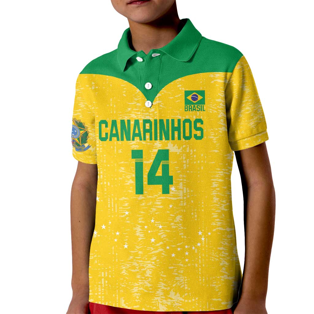 Custom Brasil Volleyball Kid Polo Shirt Vai Canarinhos!