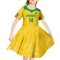 Custom Brasil Volleyball Kid Short Sleeve Dress Vai Canarinhos!