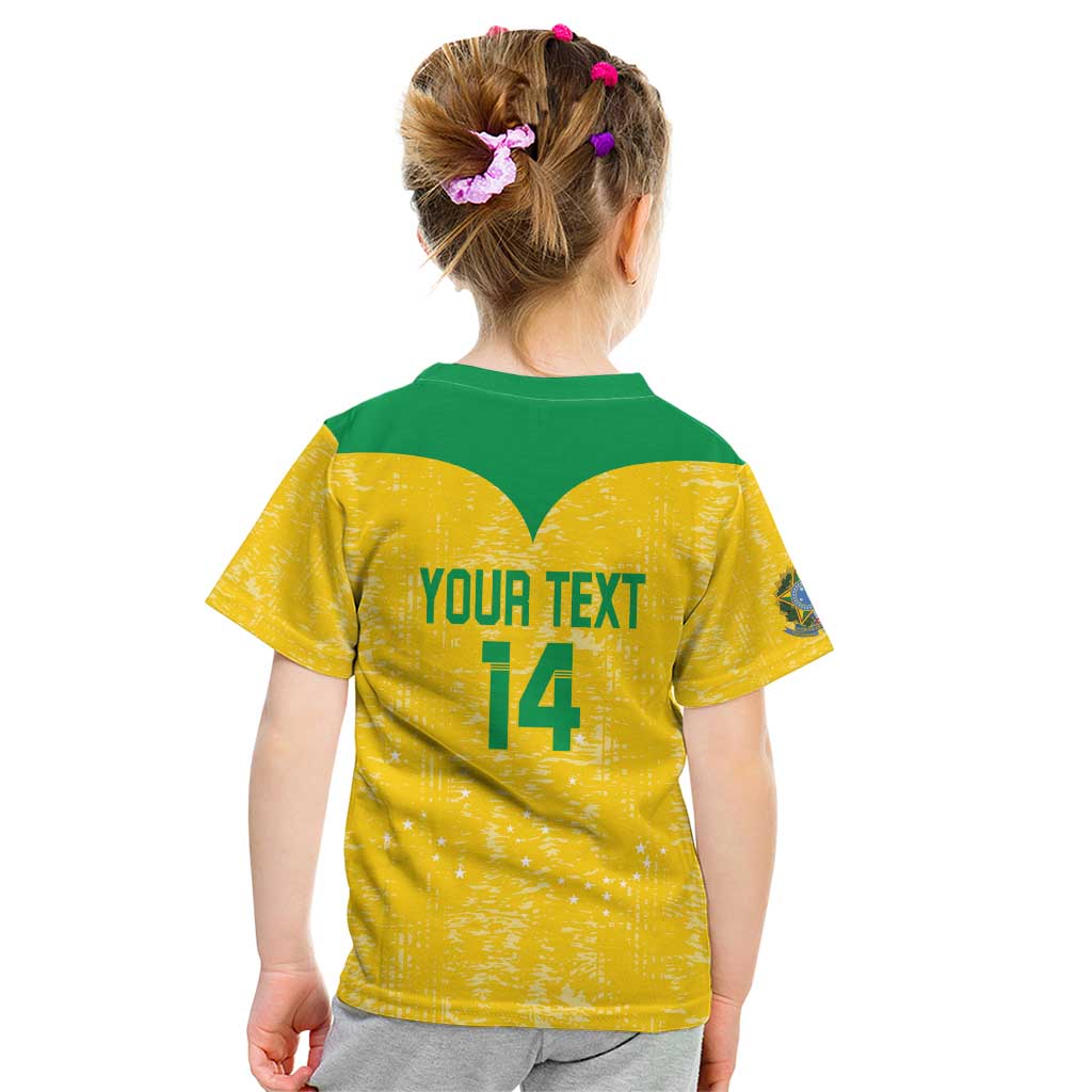 Custom Brasil Volleyball Kid T Shirt Vai Canarinhos!
