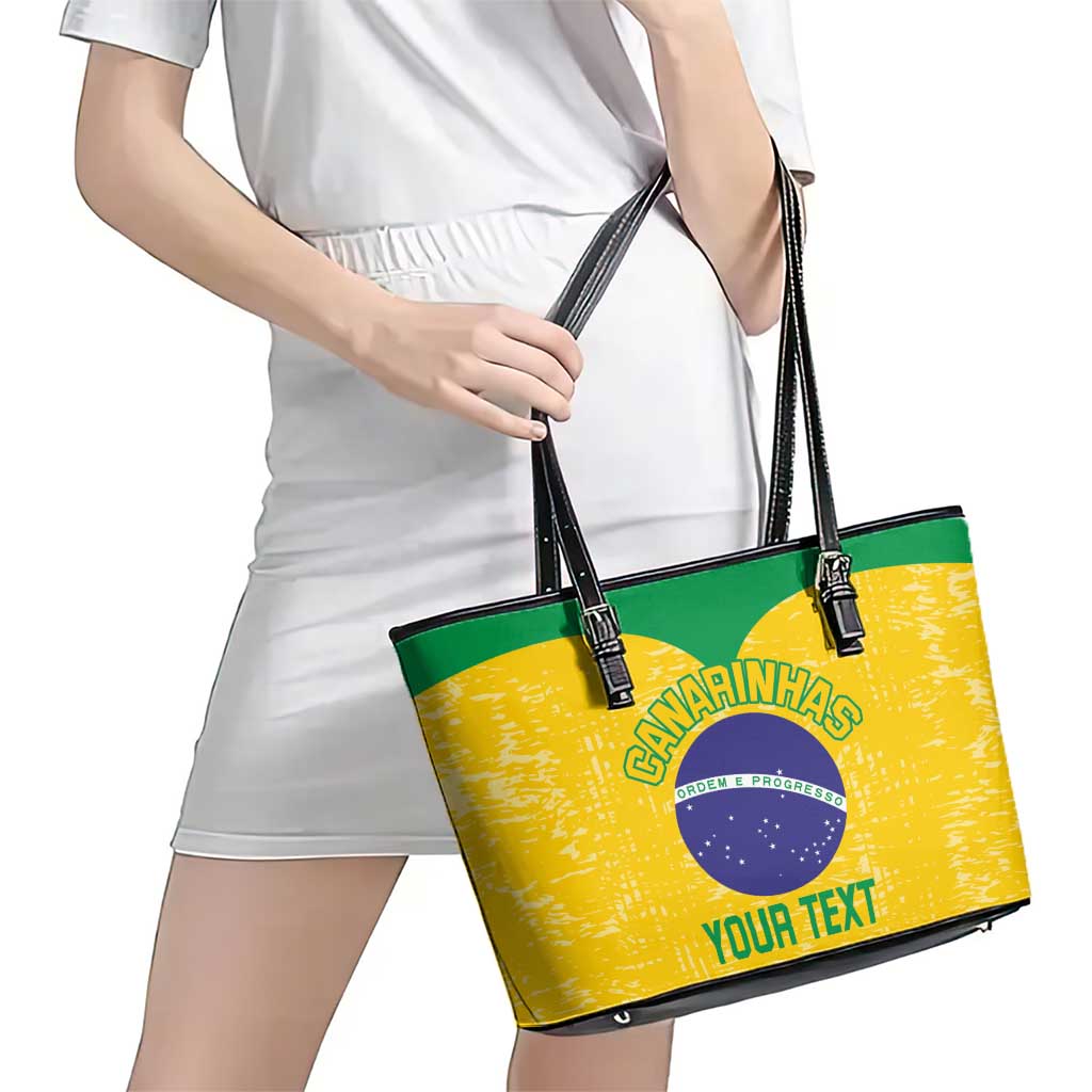 Custom Brasil Volleyball Leather Tote Bag Vai Canarinhos!