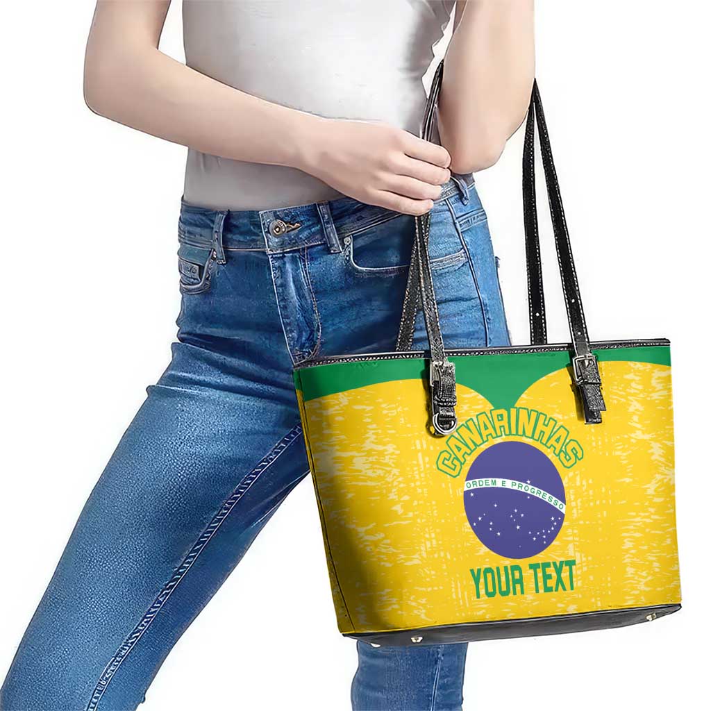 Custom Brasil Volleyball Leather Tote Bag Vai Canarinhos!