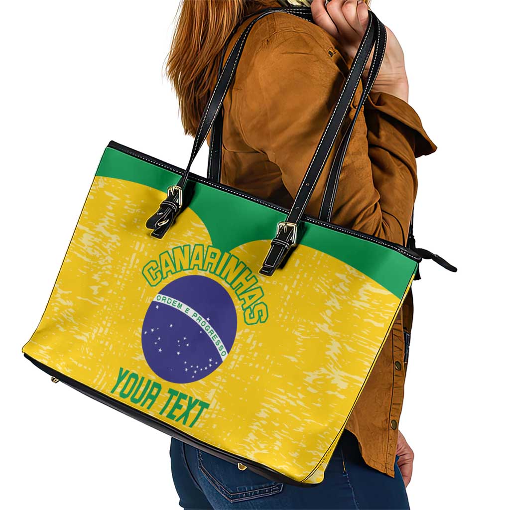 Custom Brasil Volleyball Leather Tote Bag Vai Canarinhos!