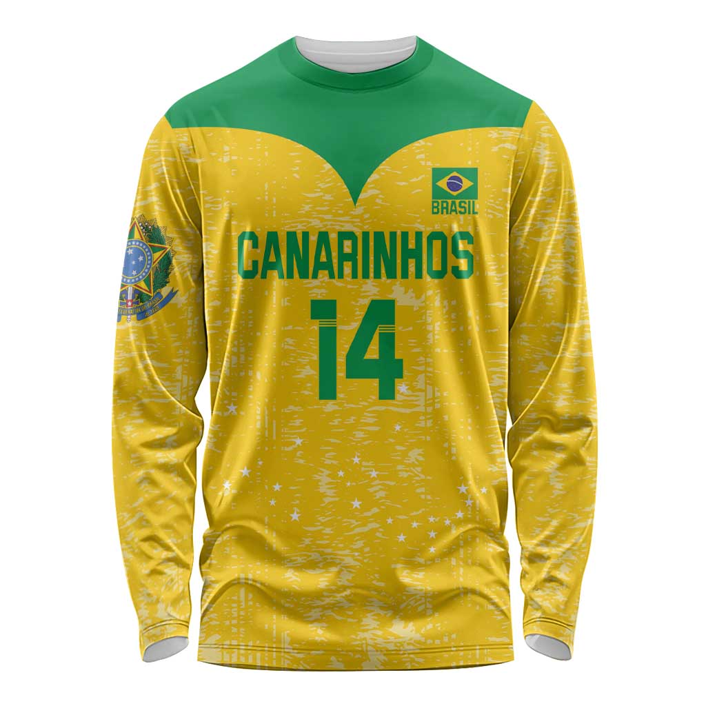 Custom Brasil Volleyball Long Sleeve Shirt Vai Canarinhos!