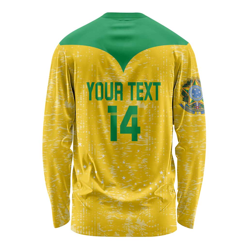 Custom Brasil Volleyball Long Sleeve Shirt Vai Canarinhos!