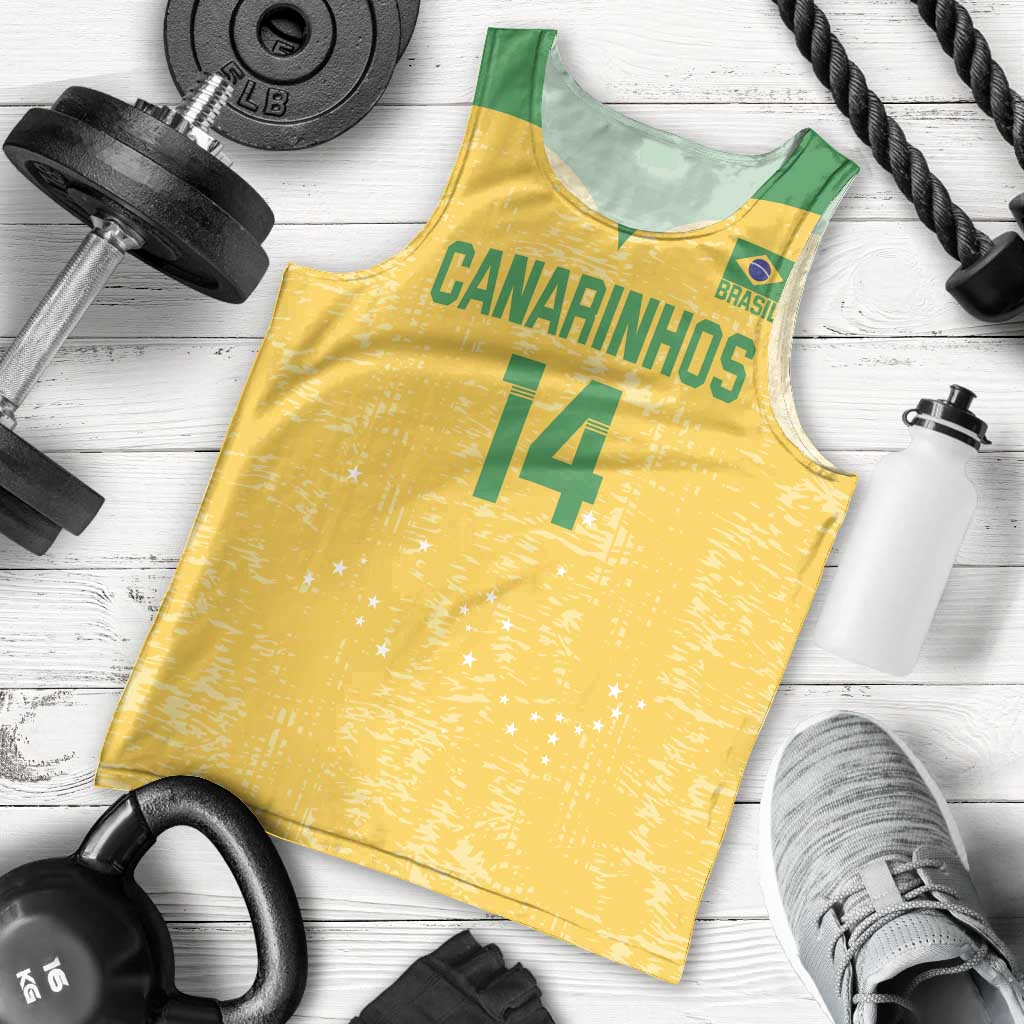 Custom Brasil Volleyball Men Tank Top Vai Canarinhos!