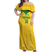 Custom Brasil Volleyball Off Shoulder Maxi Dress Vai Canarinhos!