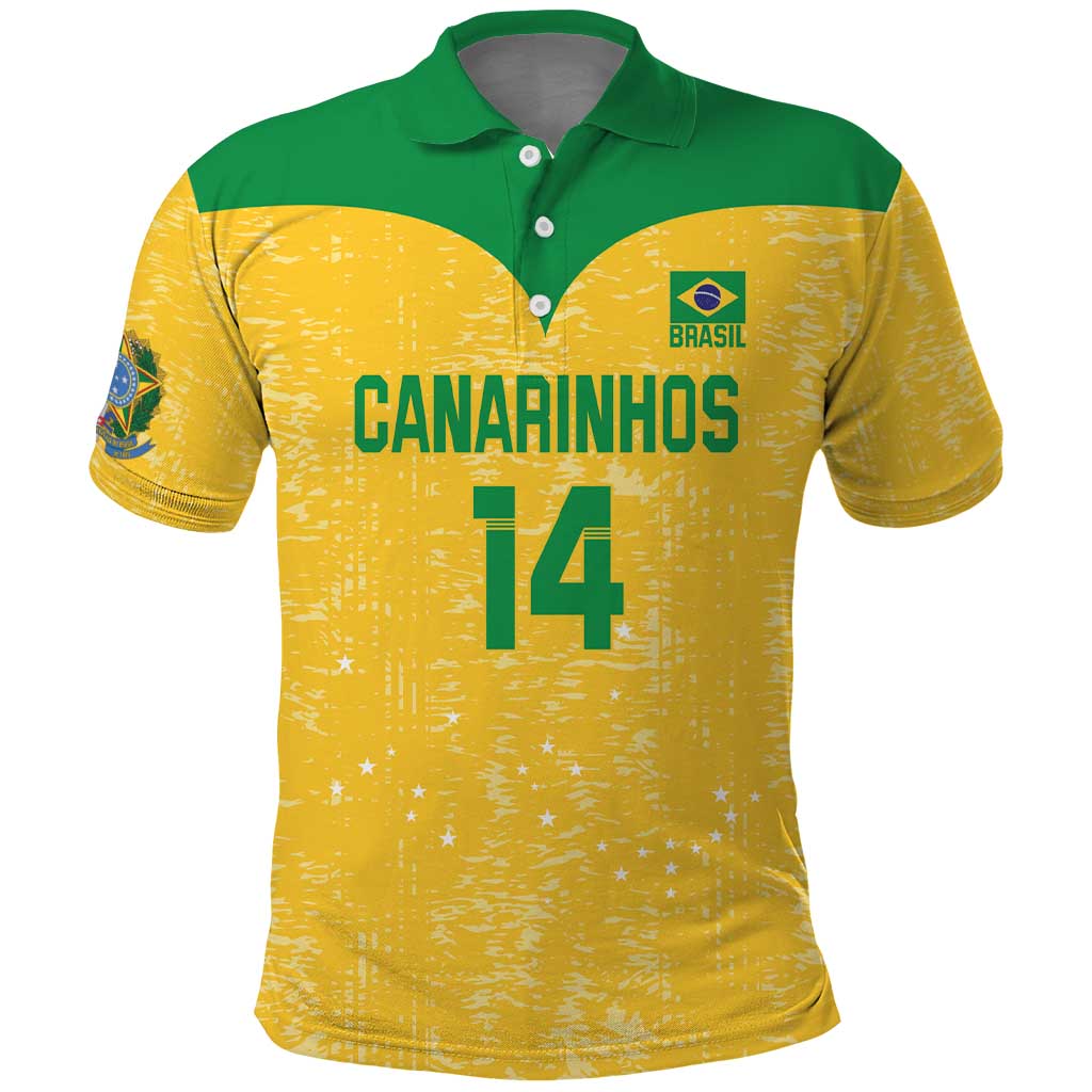 Custom Brasil Volleyball Polo Shirt Vai Canarinhos!