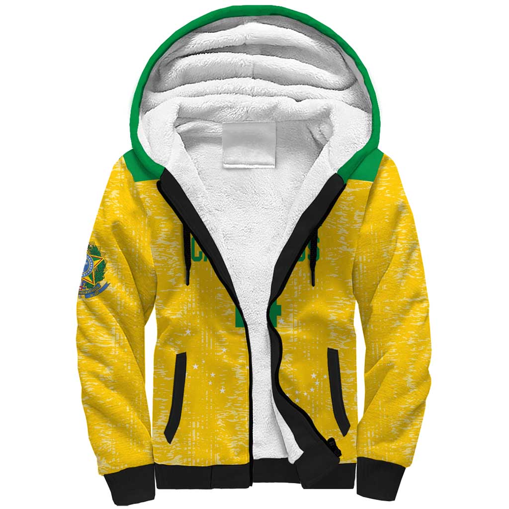 Custom Brasil Volleyball Sherpa Hoodie Vai Canarinhos! - Wonder Print Shop