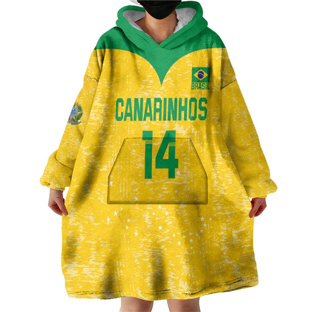 Custom Brasil Volleyball Wearable Blanket Hoodie Vai Canarinhos! - Wonder Print Shop